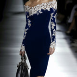 Sofija | Crna haljina otvorenih ramena sa čipkom