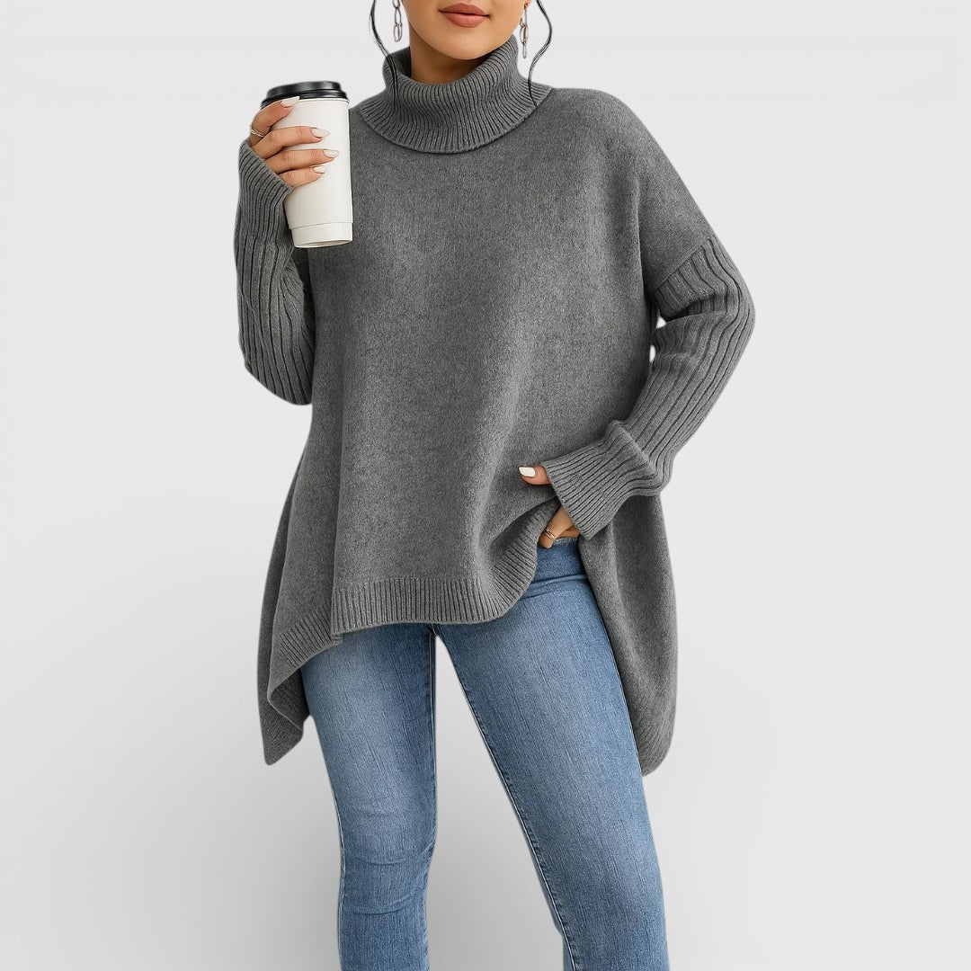 Jasmina - Topla pletena rolka oversize kroja