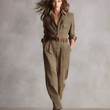 Sofisticirani karirani kombinezon od tvida