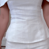 Mila | Beli dvodelni komplet od lana i pamuka