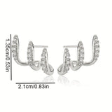 Elegantne naušnice sa tri kandže ukrašene draguljima