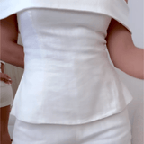 Mila | Beli dvodelni komplet od lana i pamuka