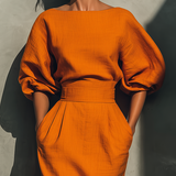 Pleteni set: Top i midi suknja