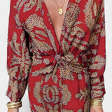 Ema Maxi Haljina s V Izrezom i Prednjim Čvorom