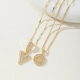 Ogrlica sa slovom Moisanit | Zlato