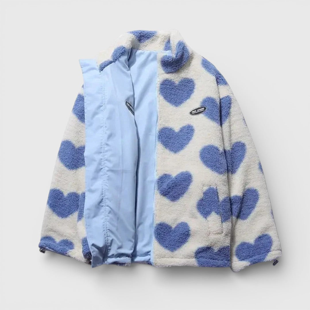 Iva - Meka dvostrana jakna sa dezenom srca