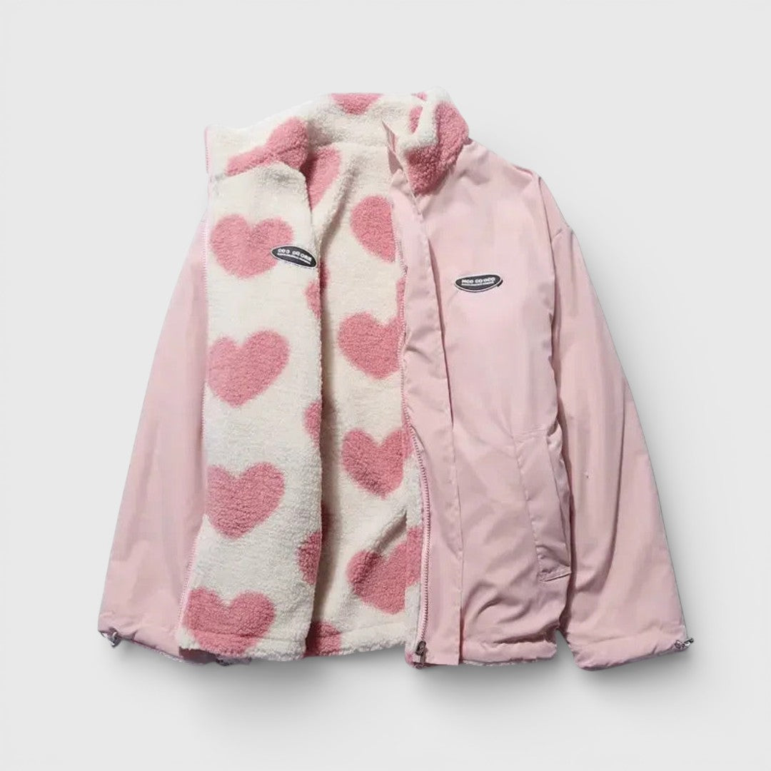 Iva - Meka dvostrana jakna sa dezenom srca