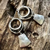 Antik srebrne kvadratne viseće naušnice