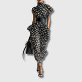 Andrea – Šifonska Maxi Haljina s Točkicama