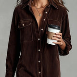 Milica | Široka midi haljina od somota sa džepovima