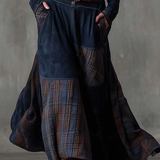 Avery | Vintage maxi haljina od antilopa sa kariranim detaljima