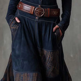 Avery | Vintage maxi haljina od antilopa sa kariranim detaljima