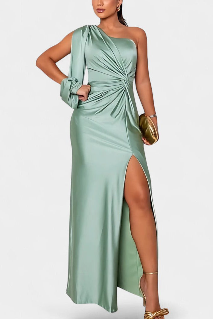 Andrea Asimetrična Haljina s Draperijom na Jednom Ramenu