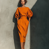 Pleteni set: Top i midi suknja