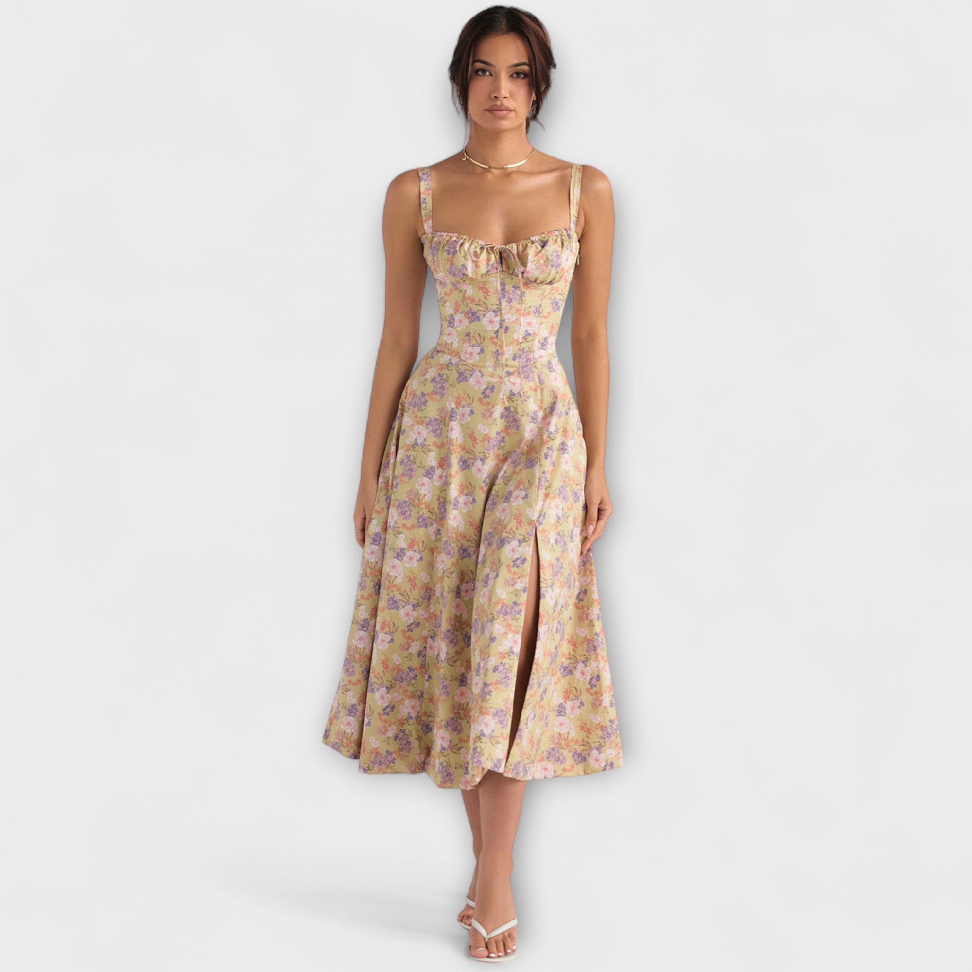 Zipporas – Šarmantna bustier haljina s cvjetnim uzorkom