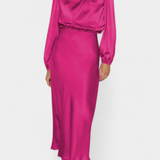 Marija Maxi Haljina s Visokim Ovratnikom i Cvjetnim Detaljima