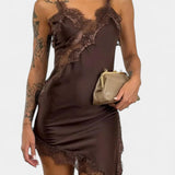 Katarina Mini Haljina s Naramenicama i Čipkom