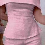 Mila | Beli dvodelni komplet od lana i pamuka